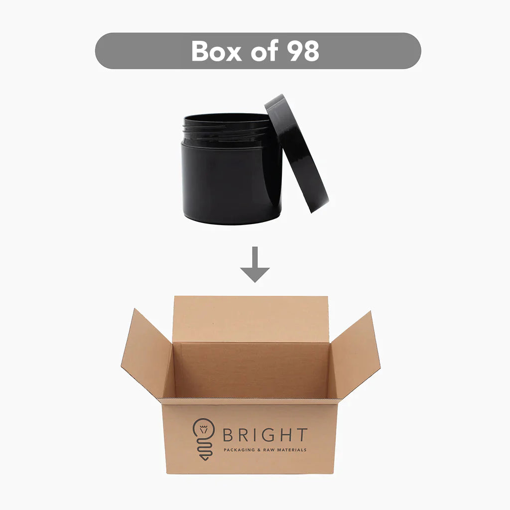 50 g Cosmetic Jar (50 mm neck) - Black with Black Lid