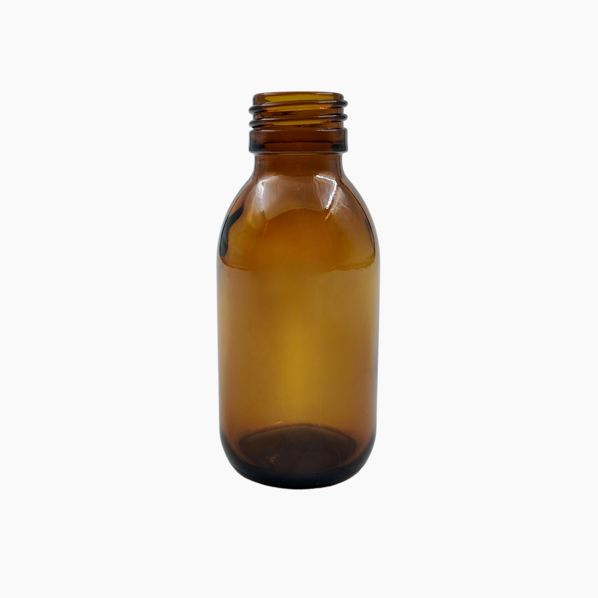 100ml amber glass bottle with 28mm neck and no closure