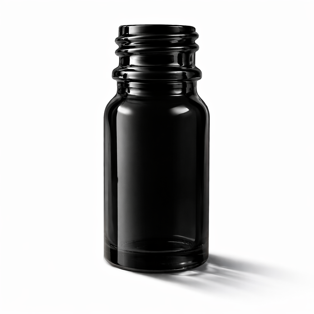 Black 10ml glass dropper bottle, empty cosmetic packaging for serums, oils and skincare formulations