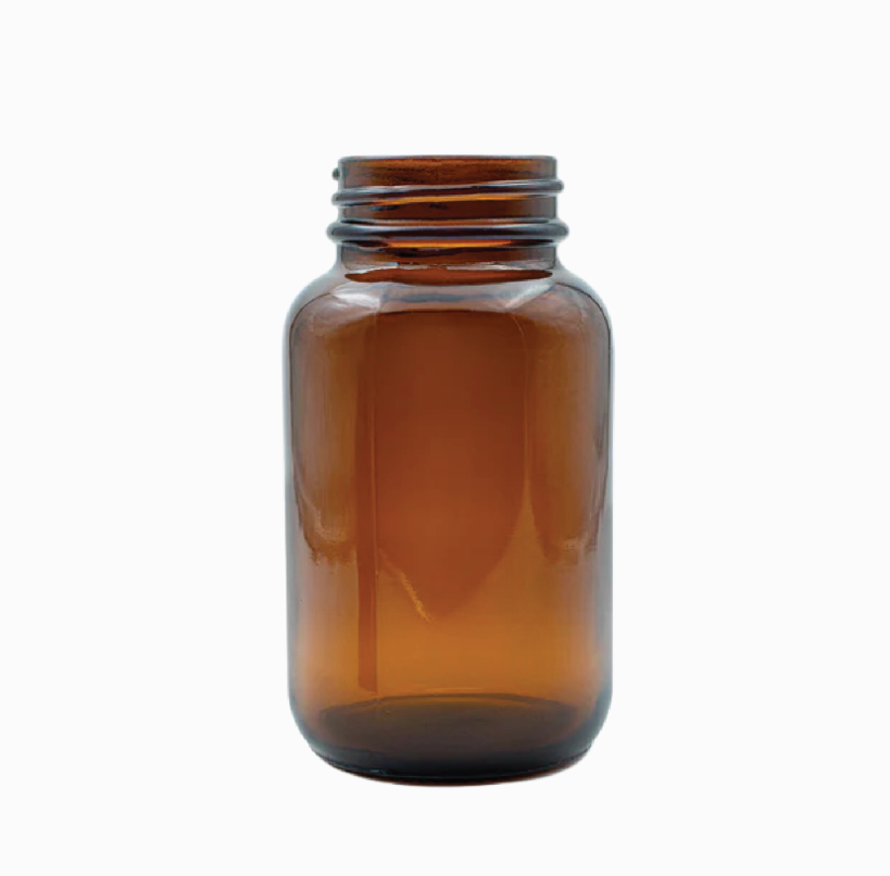 120ml amber glass bottle with 38mm neck and no closure