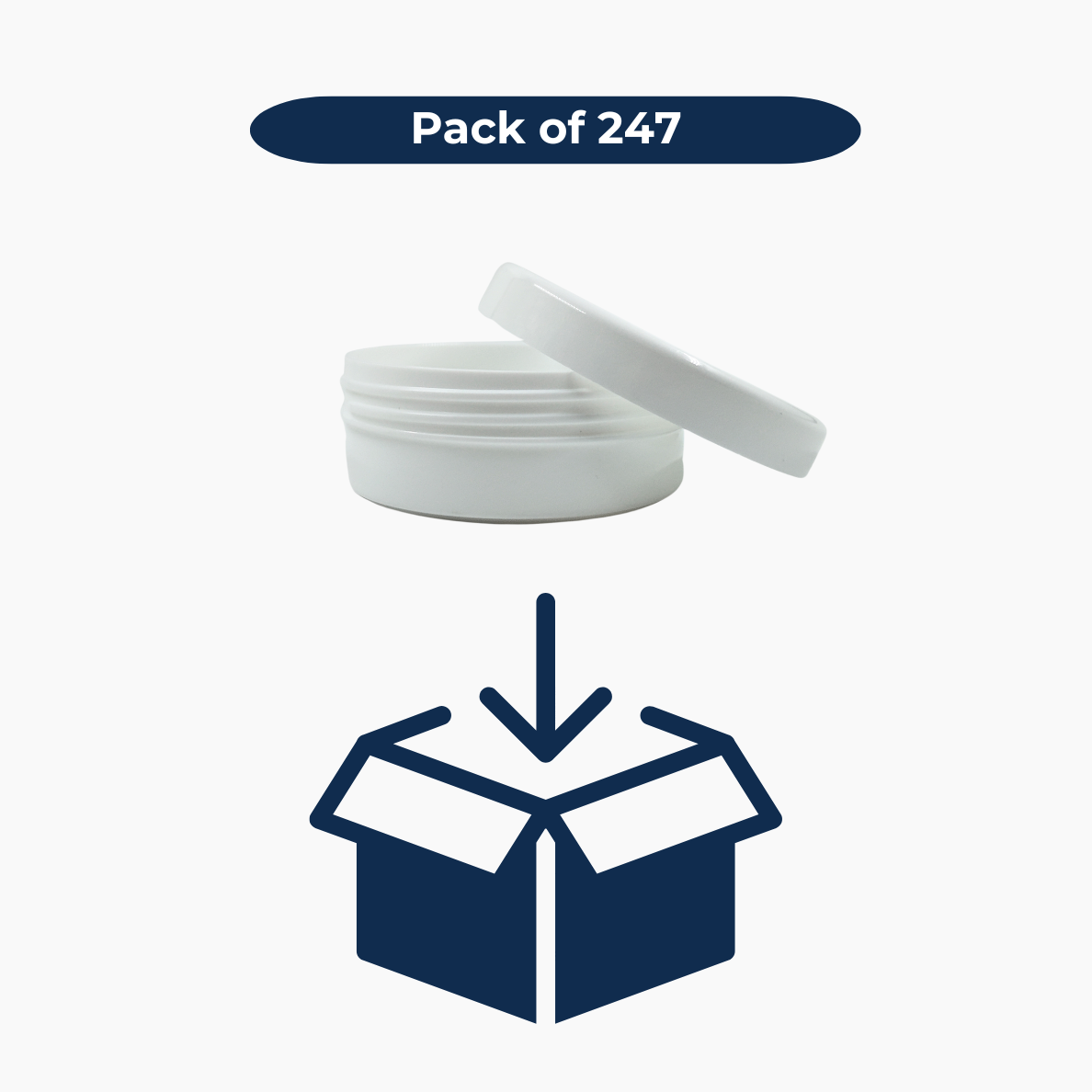 125ml Body Butter Jar (90mm neck) - White with White Lid