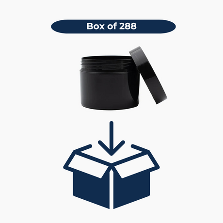 125 g Cosmetic Jar (65 mm neck) - Black with Black Lid