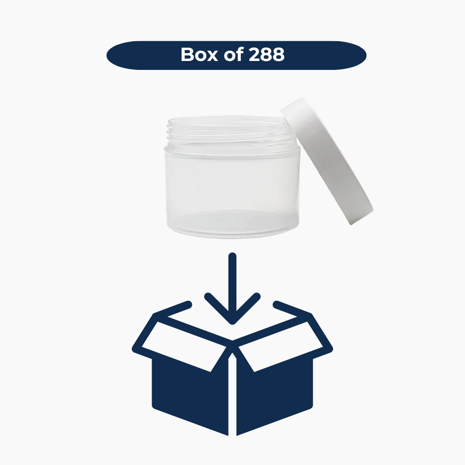 125 g Cosmetic Jar (65 mm neck) - Natural with White Lid