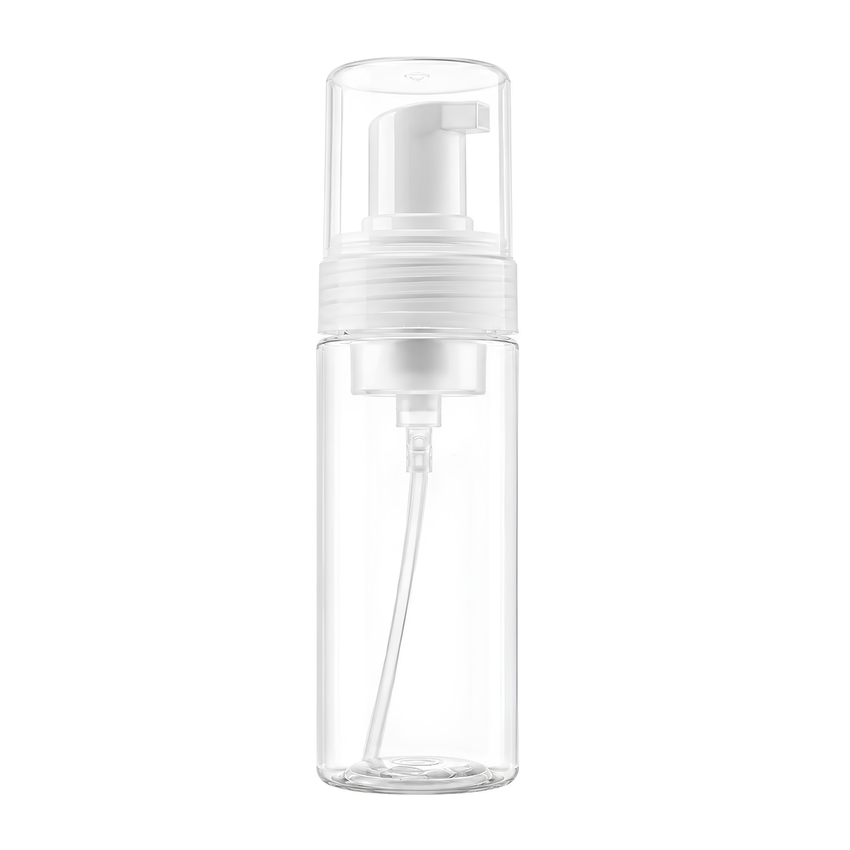 The 150ml Clear Foam Bottle is a sleek, clean packaging solution perfect for dispensing foaming cleansers, soaps, and mousses.