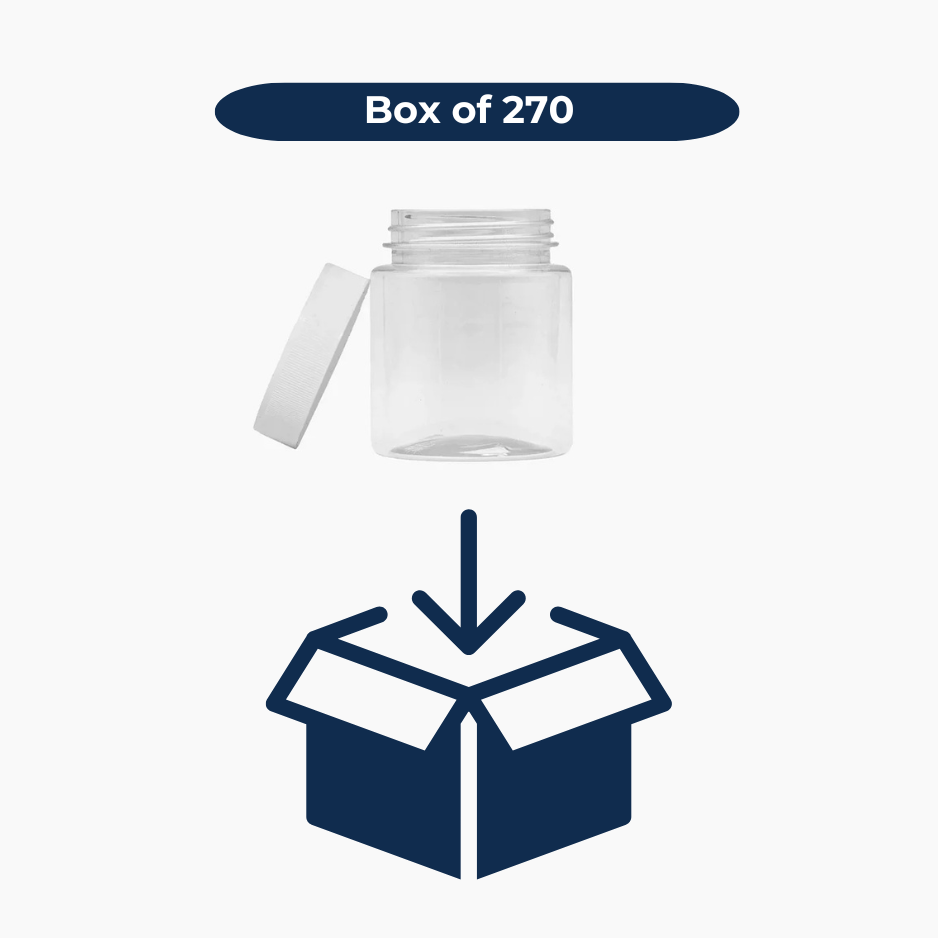 150 ml PET Jar (53 mm neck) - With Closure - Clear