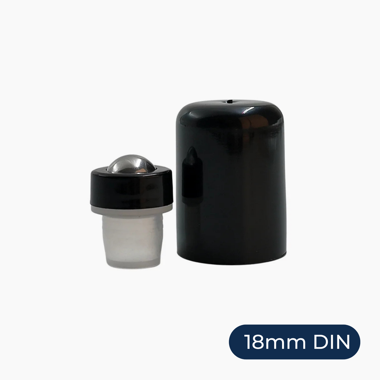18mm Roller Ball with Cap - Black