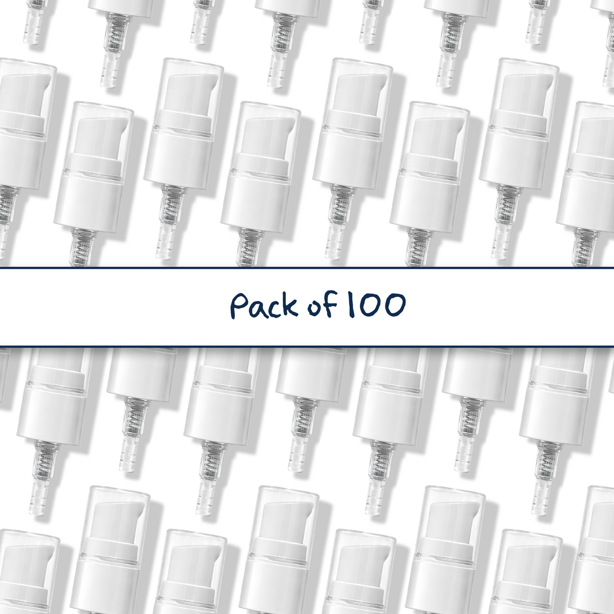 18 mm white serum pumps for cosmetic bottles, ideal for dispensing skincare serums, treatments and liquid beauty products