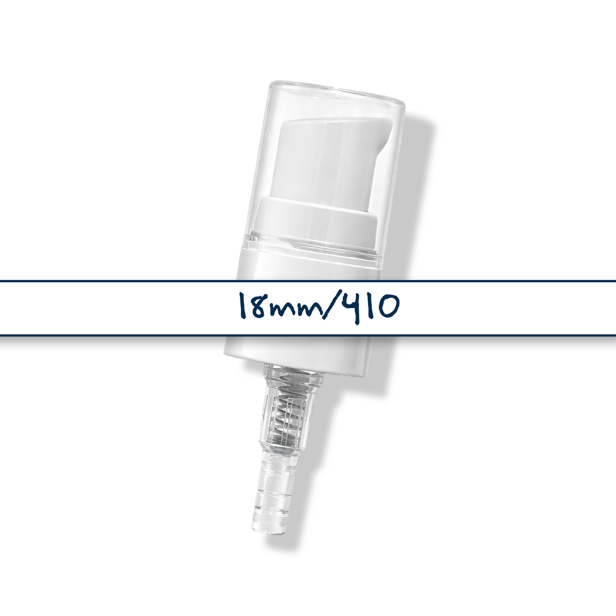 18 mm white serum pump for cosmetic bottles, ideal for dispensing skincare serums, treatments and liquid beauty products