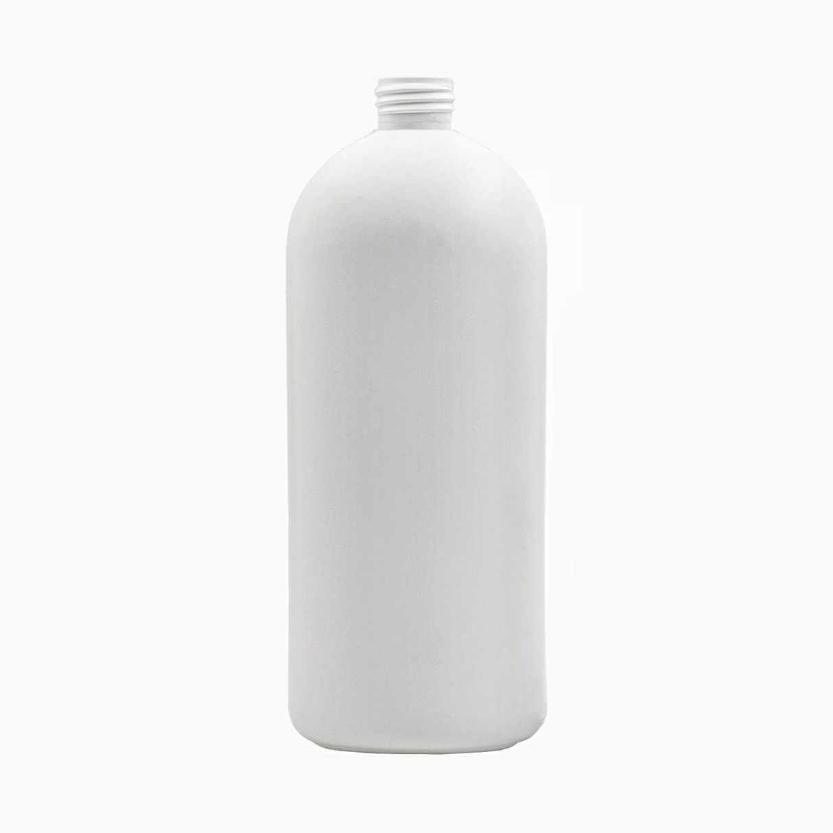 1 L HDPE Boston Bottle (24 mm neck) - No closure - White