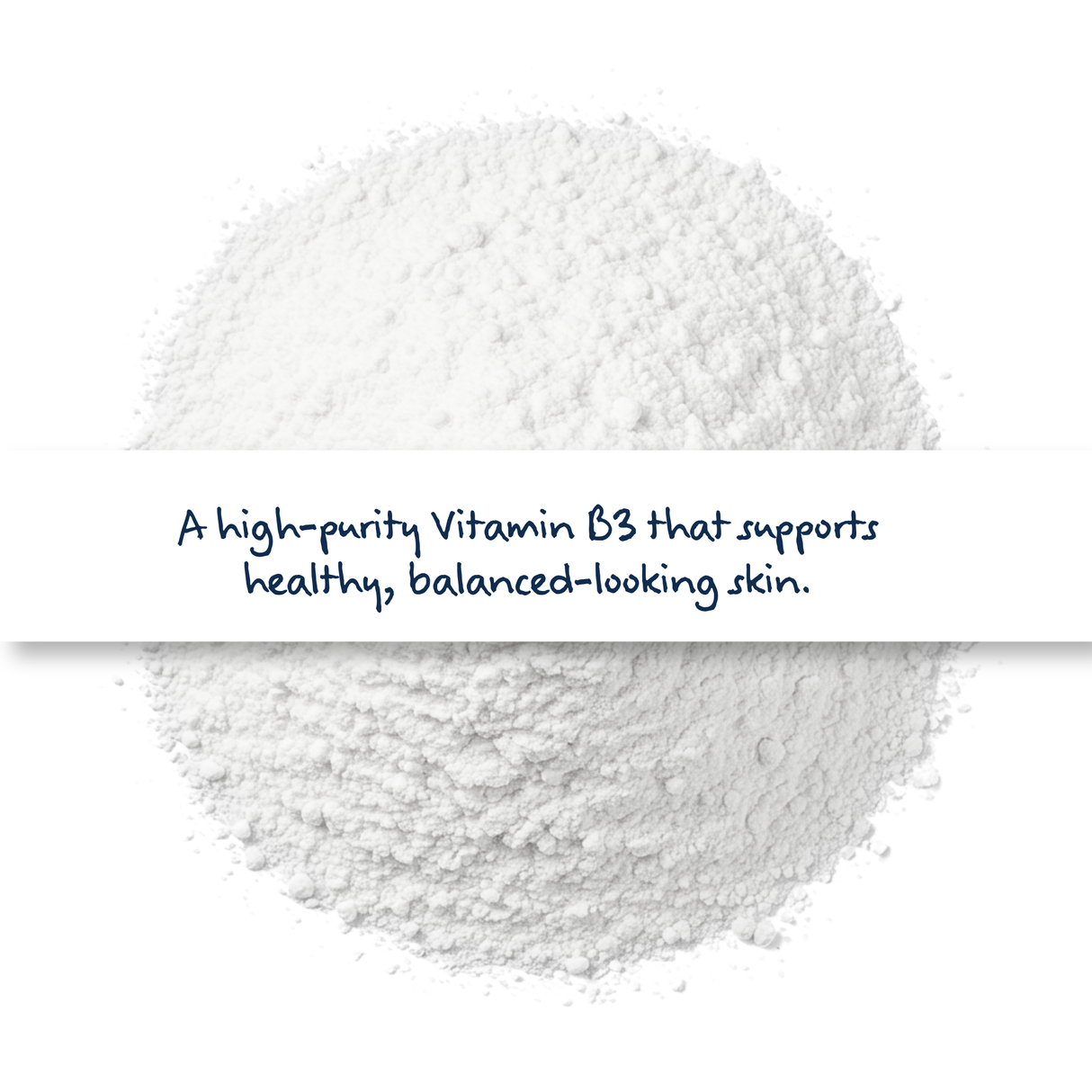 Niacinamide Vitamin B3 BP Grade for skincare and cosmetics, active ingredient that brightens skin, reduces oil, and strengthens the skin barrier