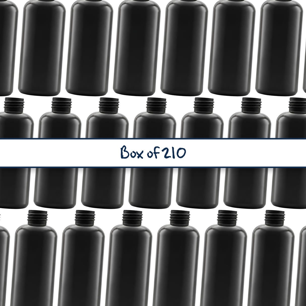 The 200ml Black HDPE Boston Bottle 24/410 neck, offers a sleek and durable packaging solution, perfect for storing personal care products like lotions, shampoos, or serums.