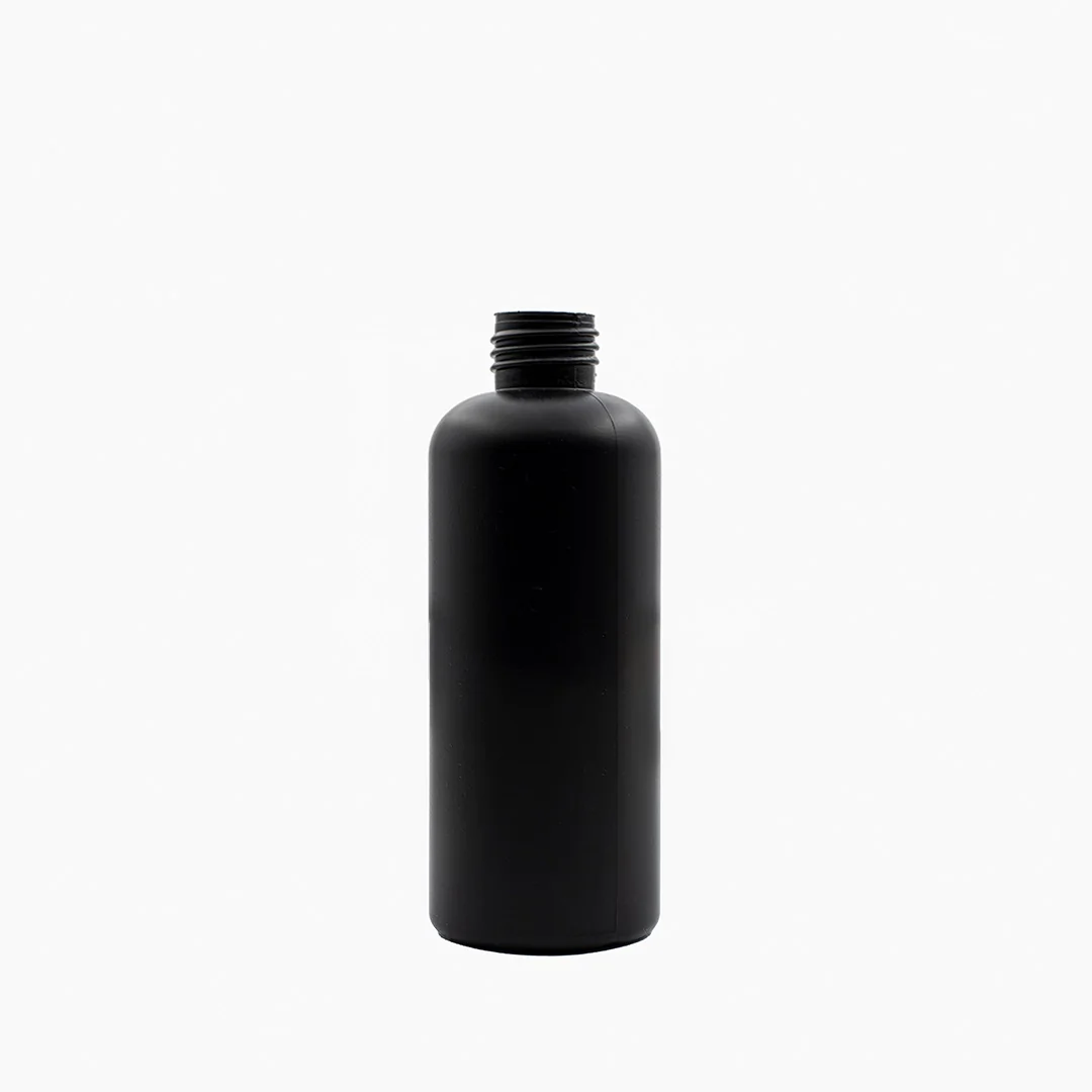 200ml HDPE Boston Bottles (24mm neck) - No Closure - Black