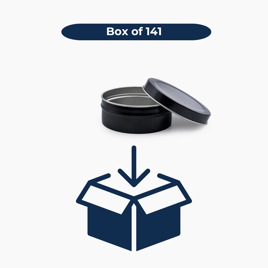 90 ml Tin Container with Lid (75 grams) - Black