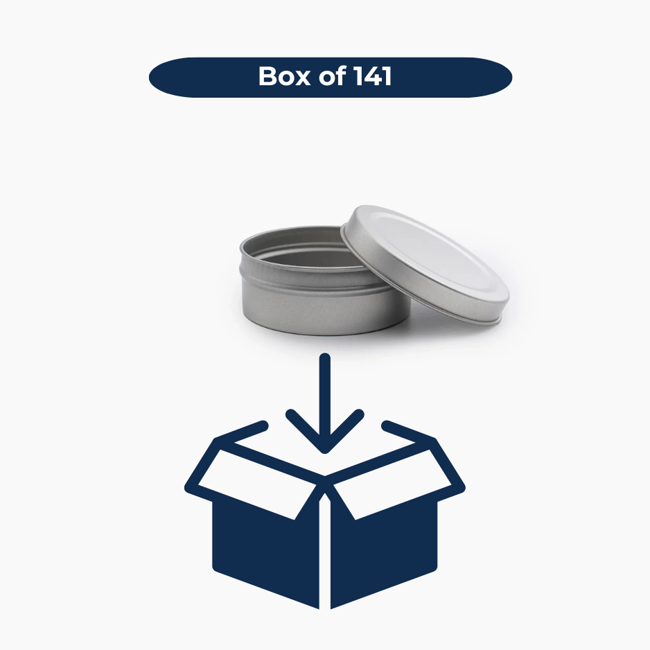 90 ml Tin Container with Lid (75 grams) - Silver