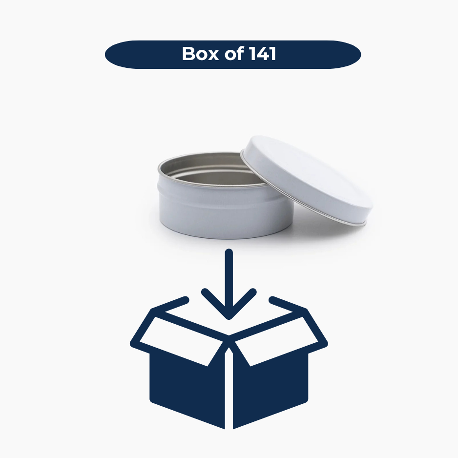 90 ml Tin Container with Lid (75 grams) - White