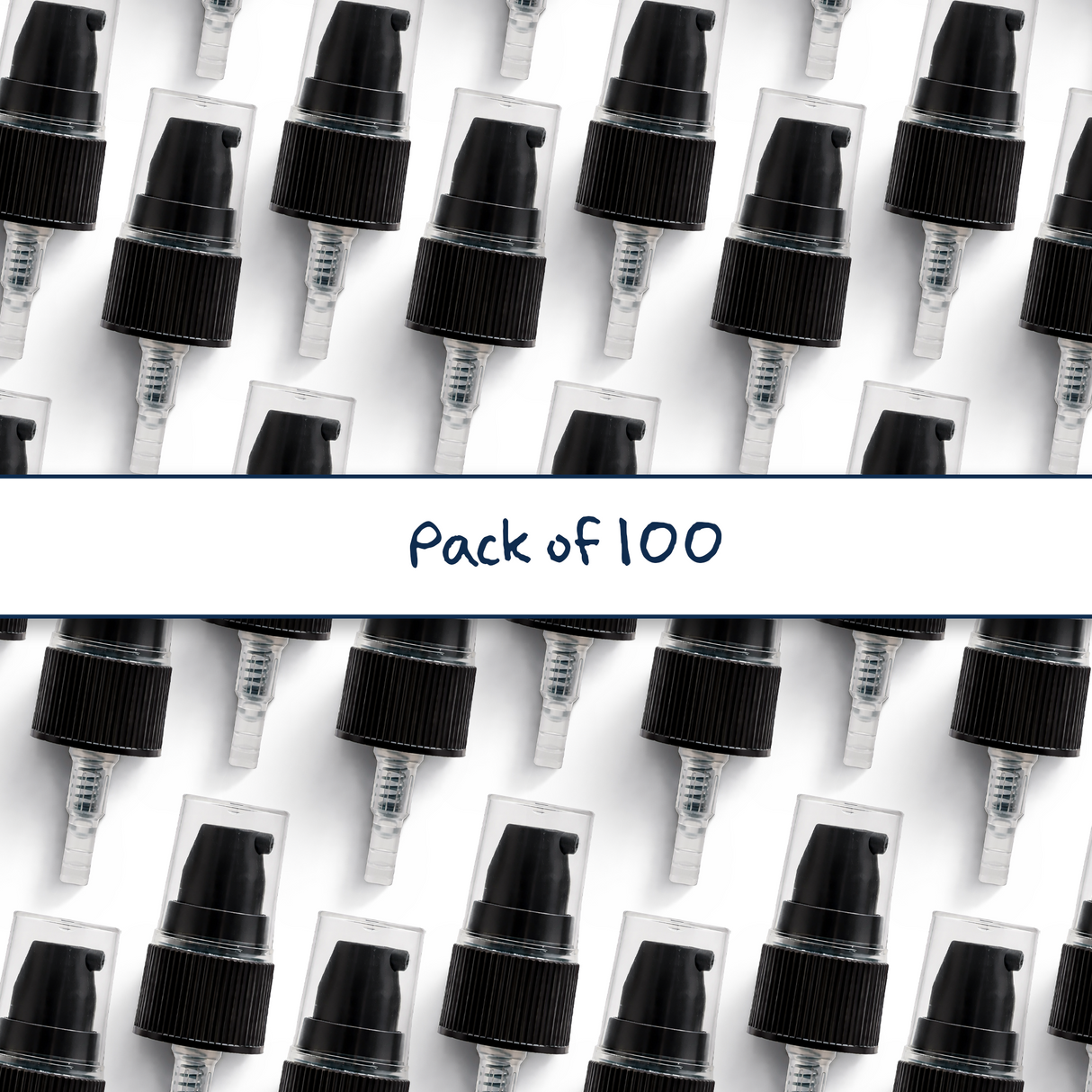 20mm black serum pumps for cosmetic bottles, ideal for dispensing skincare serums, treatments and liquid beauty products