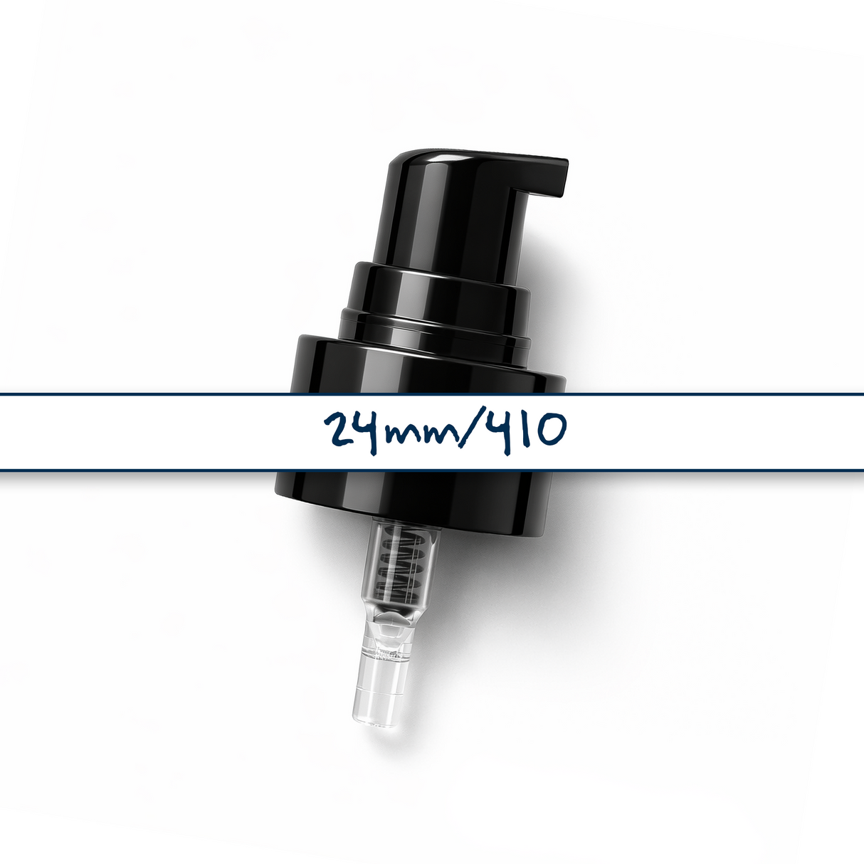 24mm black serum pump for cosmetic bottles, ideal for dispensing skincare serums, treatments and liquid beauty products