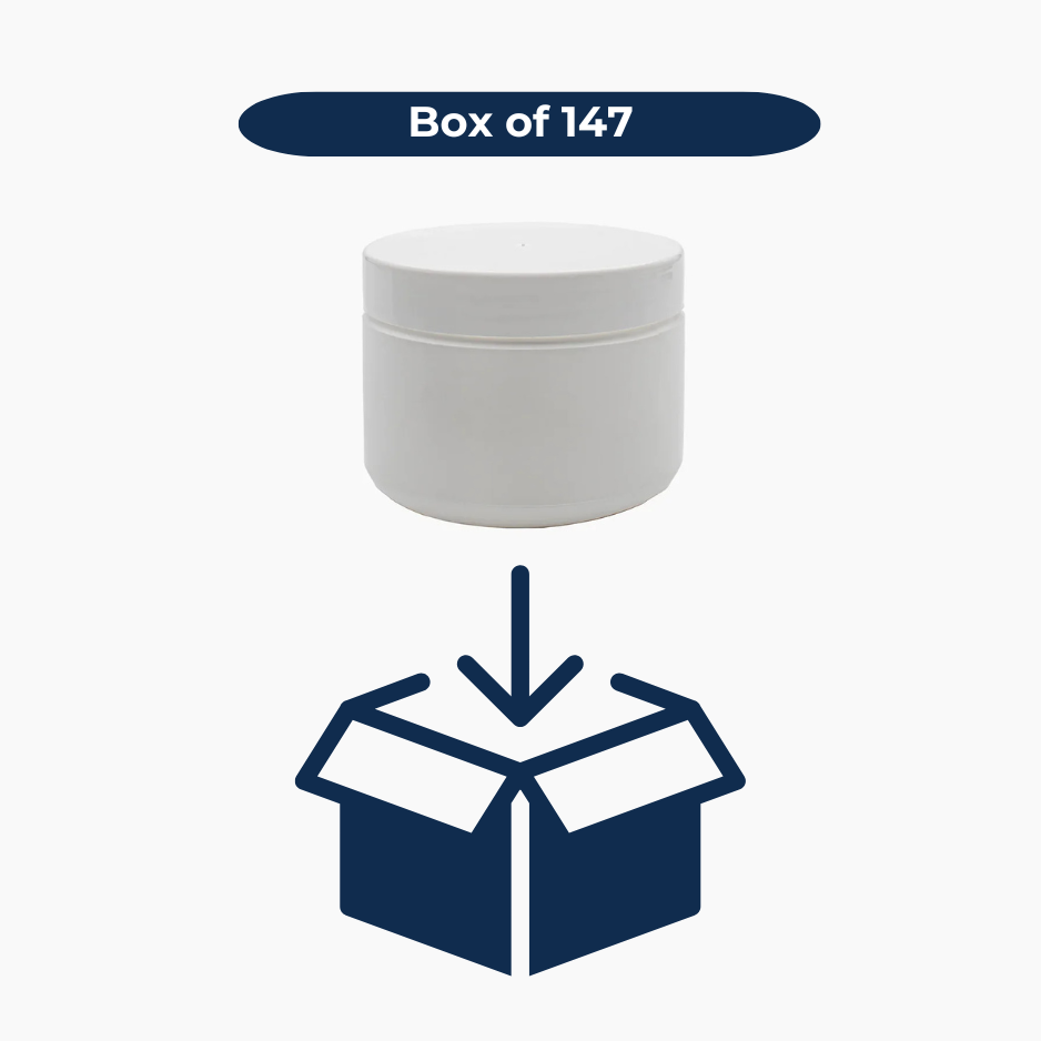 250 g HDPE Jar (85 mm neck) - With Closure - White