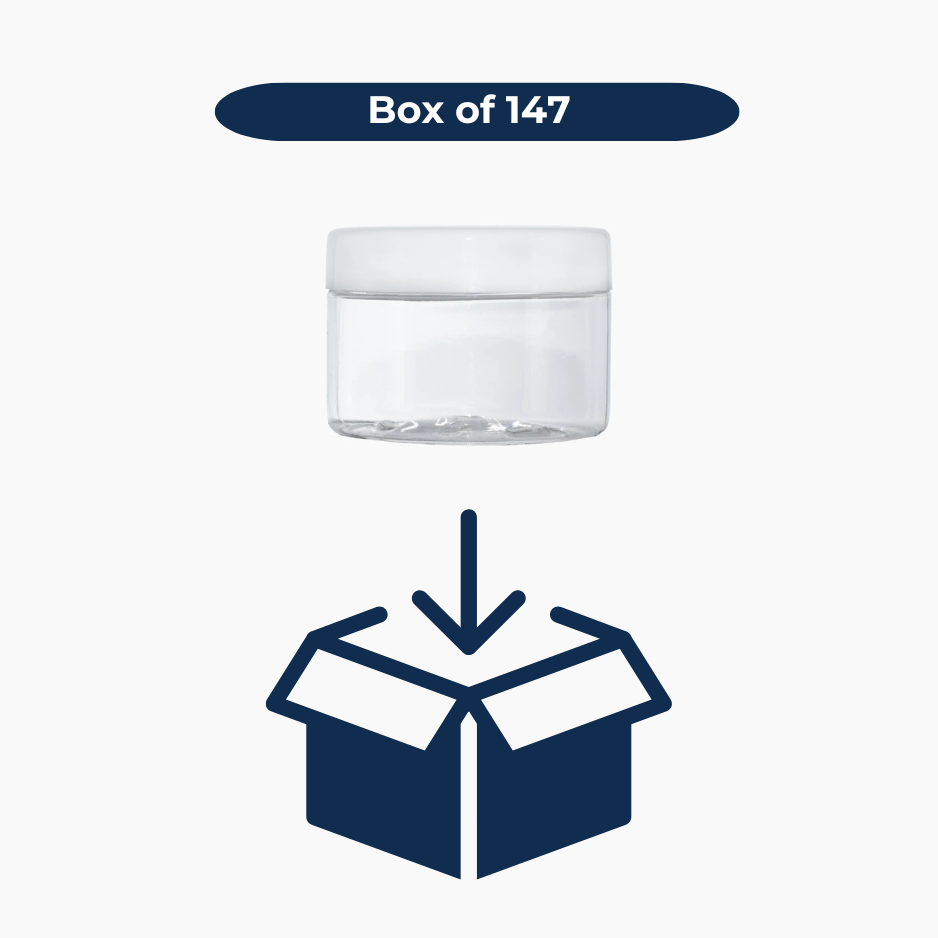 250 g PET Jar - Clear with White Lid