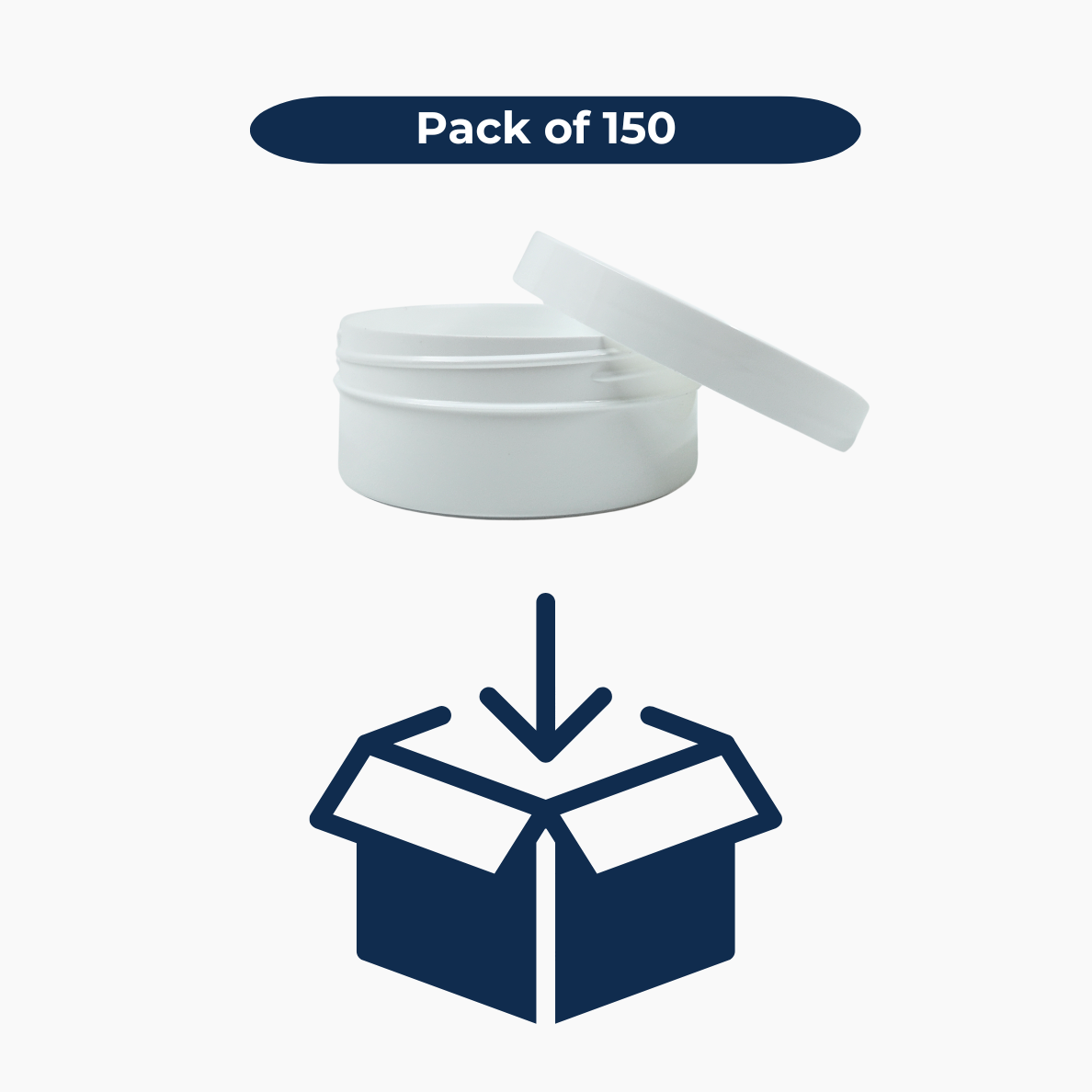 250ml Body Butter Jar  - White with White Lid