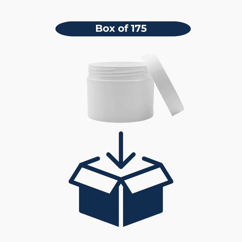 250 g Cosmetic Jar (85 mm neck) - White with White Lid