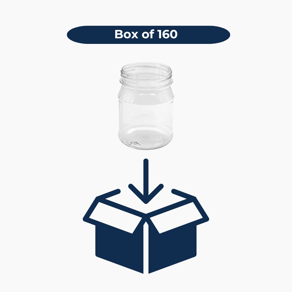 250 ml PET Jar (Tapered Neck) (63mm neck) - No Closure - Clear