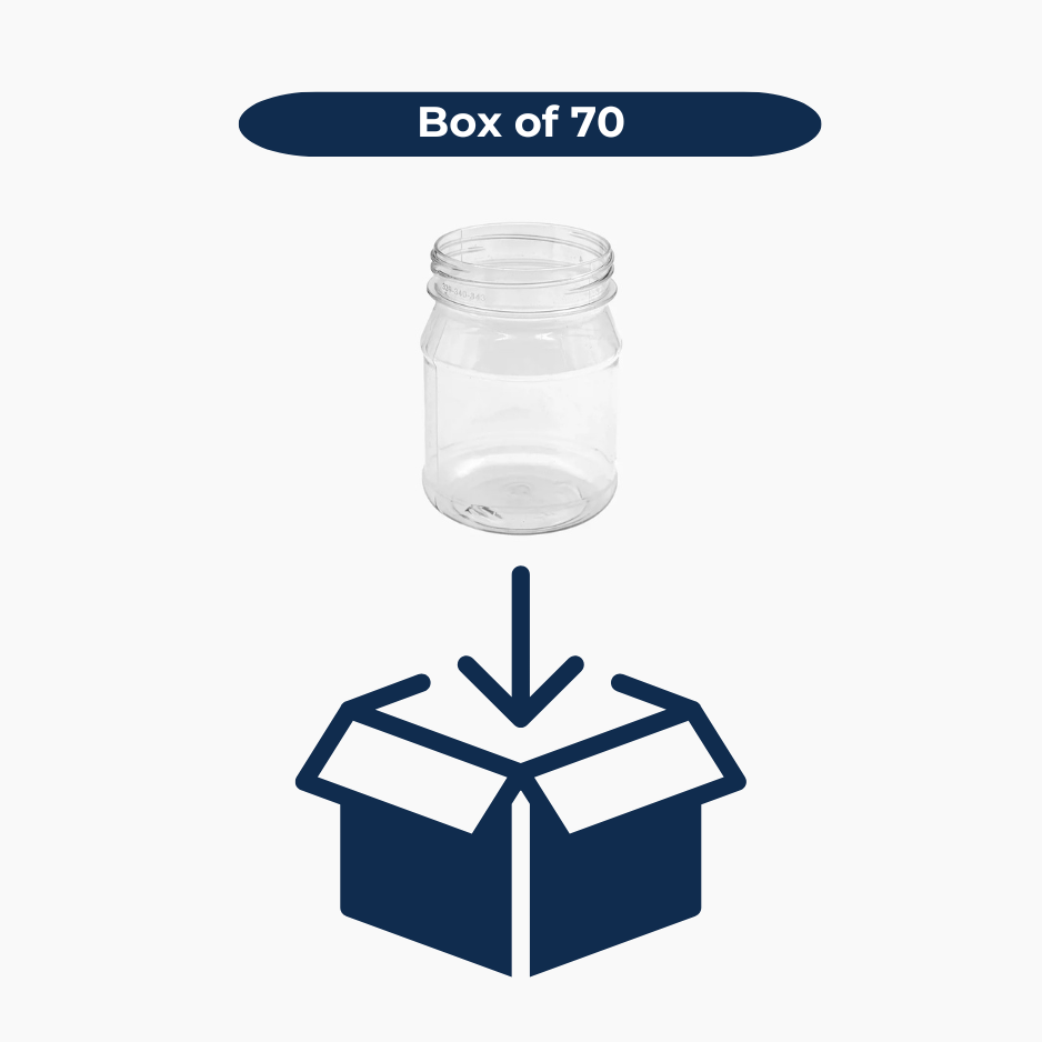 250 ml PET Jar (Tapered Neck) (63mm neck) - No Closure - Clear