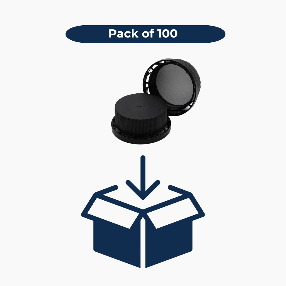 38 mm Ratchet Cap with EPE Liner - Black