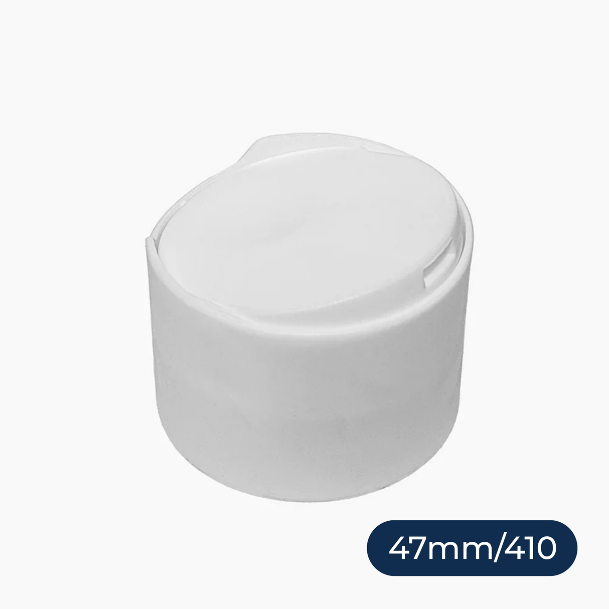 47 mm Disc Top Cap - White - For 24/410 Sharp Cylindrical Bottles