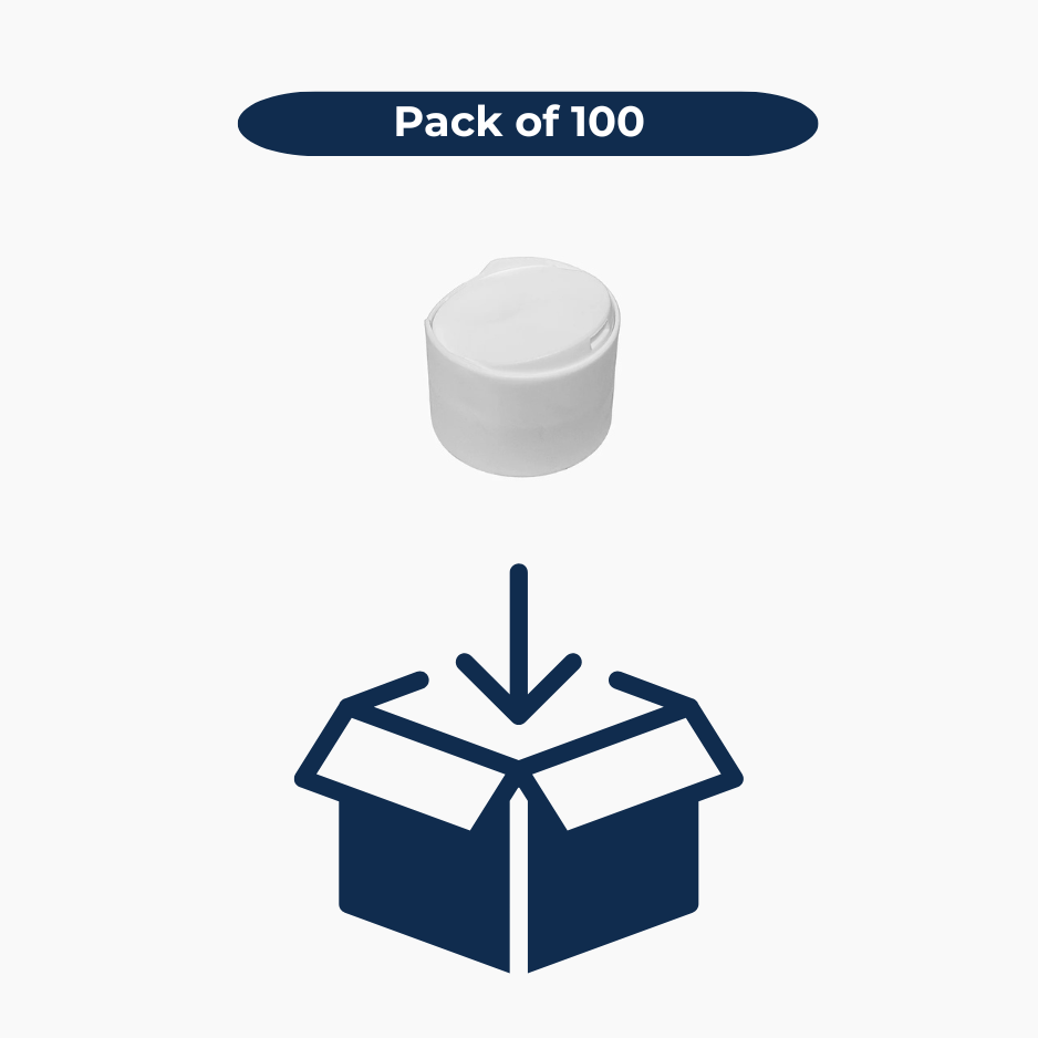 47 mm Disc Top Cap - White - For 24/410 Sharp Cylindrical Bottles