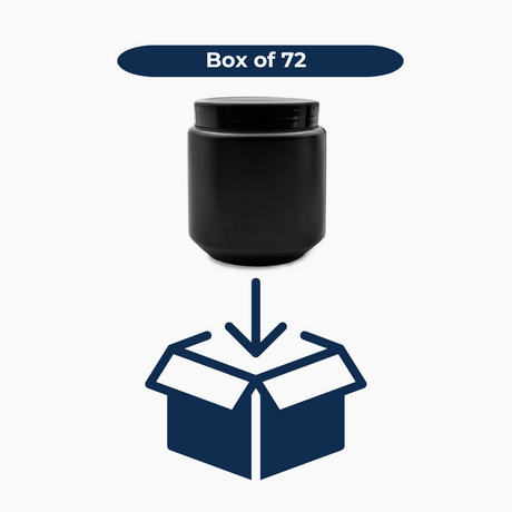 500 g HDPE Jar (85 mm neck) - With Closure - Black