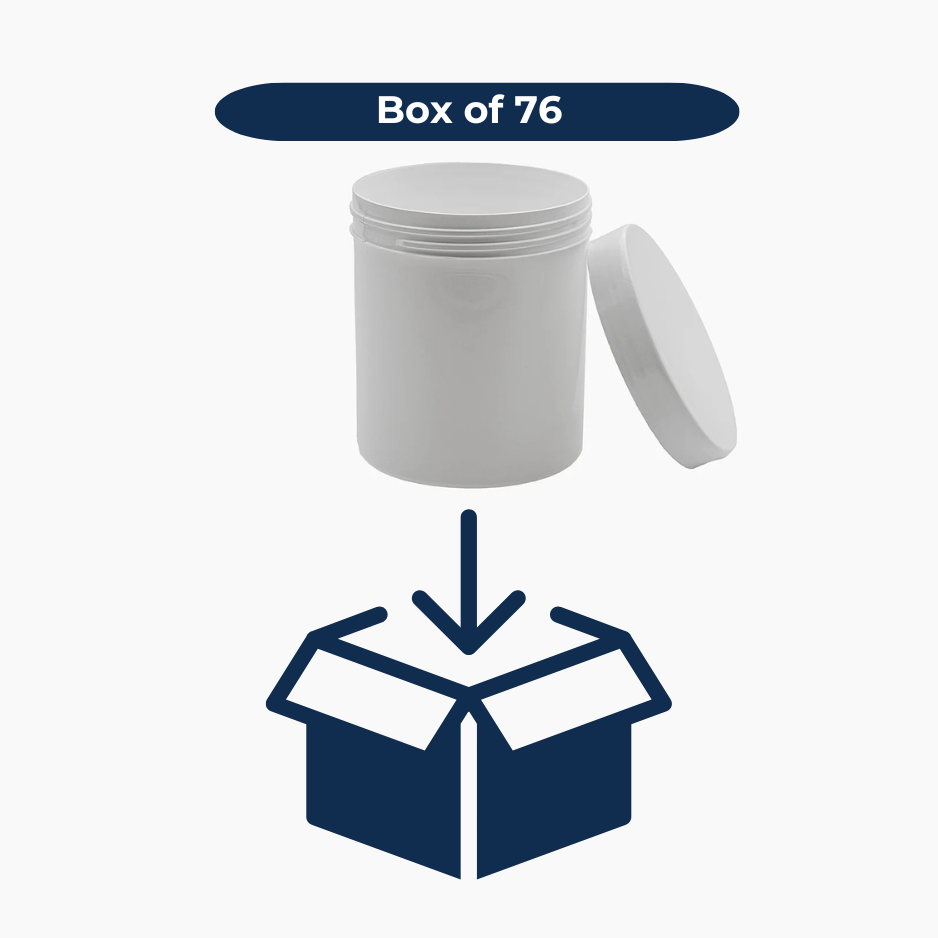 500 g Cosmetic Jar (90 mm neck) - White with White Lid