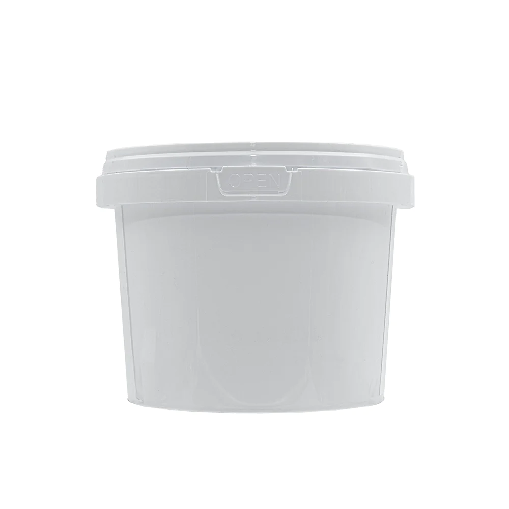 White plastic bucket with lid – 500ml size