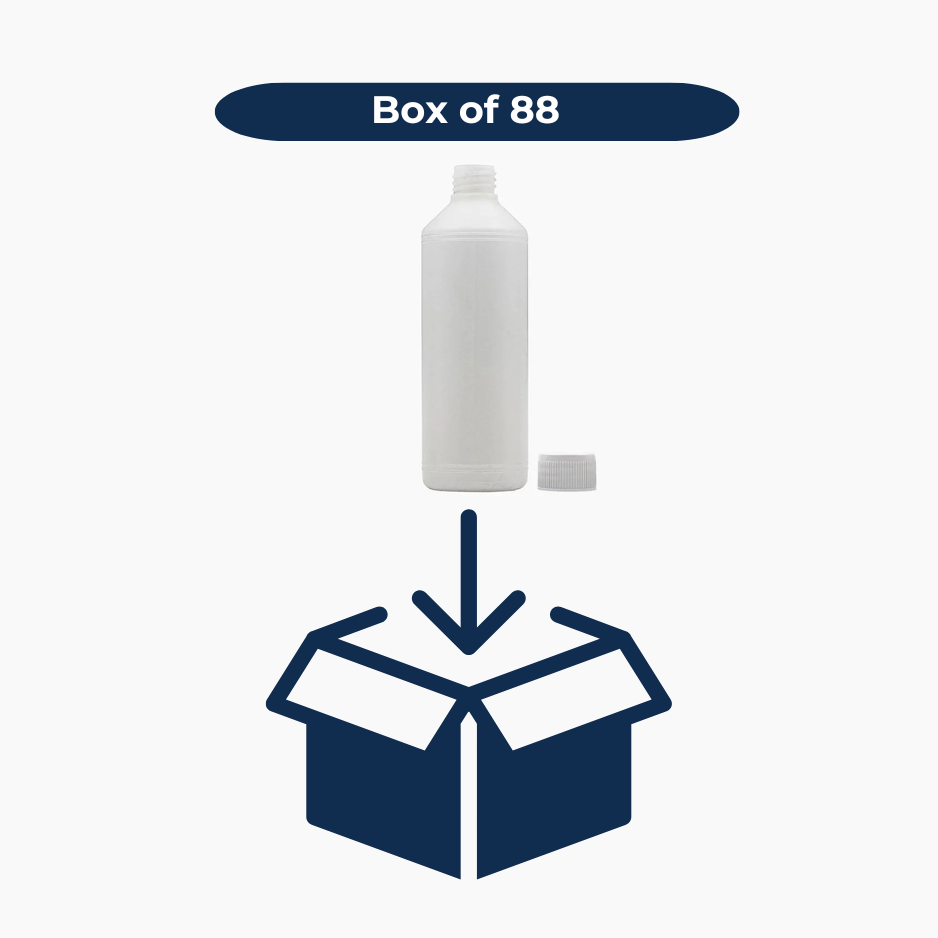 500ml HDPE Bottle (28mm neck) - With Closure - Natural