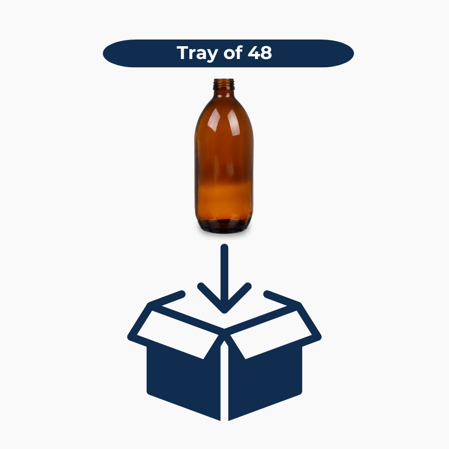 500ml Glass Bottle (28 mm neck) - No Closure - Amber