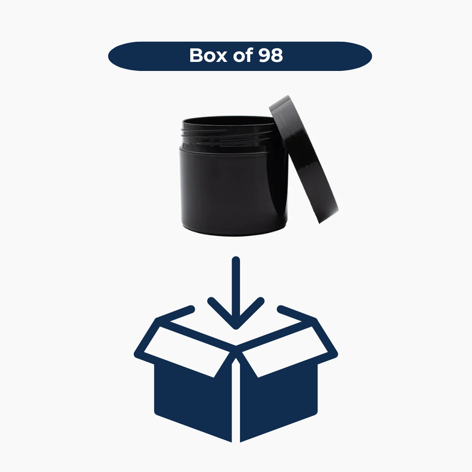 50 g Cosmetic Jar (50 mm neck) - Black with Black Lid