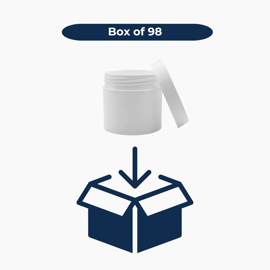 50 g Cosmetic Jar (50 mm neck) - White with White Lid