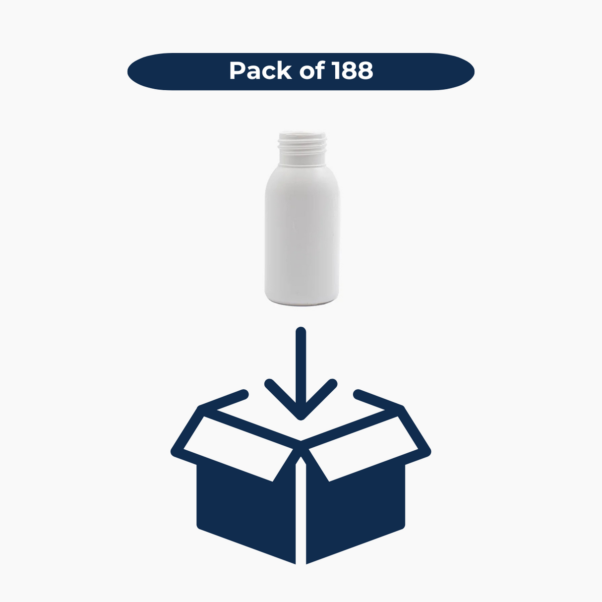 50ml HDPE Boston Bottle (24mm neck) - No Closure - White
