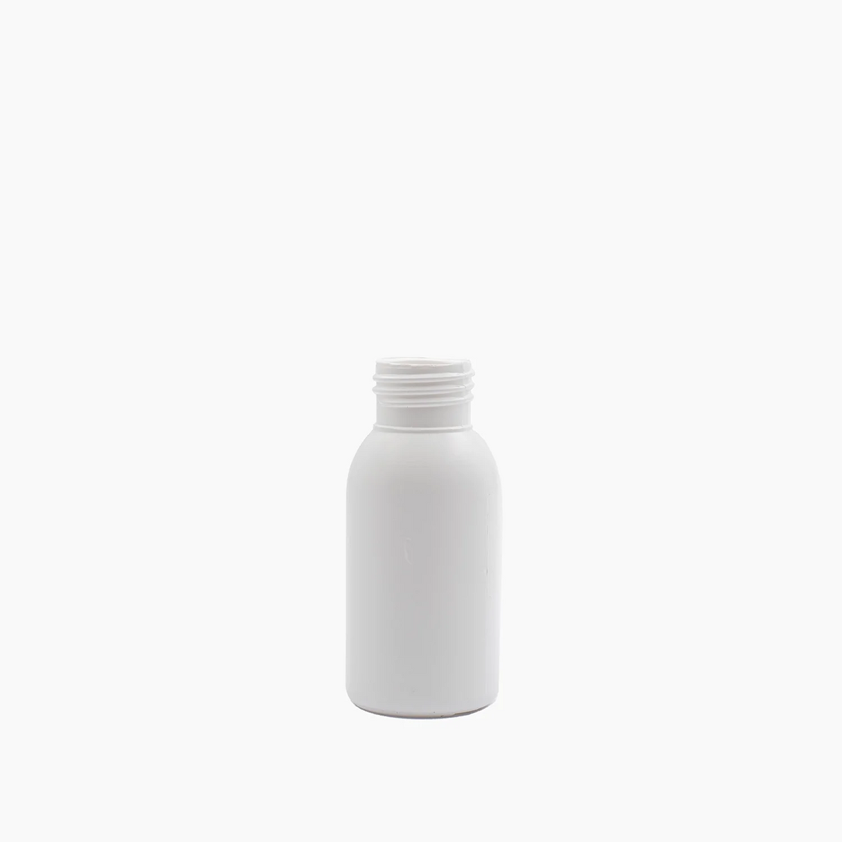 50ml HDPE Boston Bottle (24mm neck) - No Closure - White