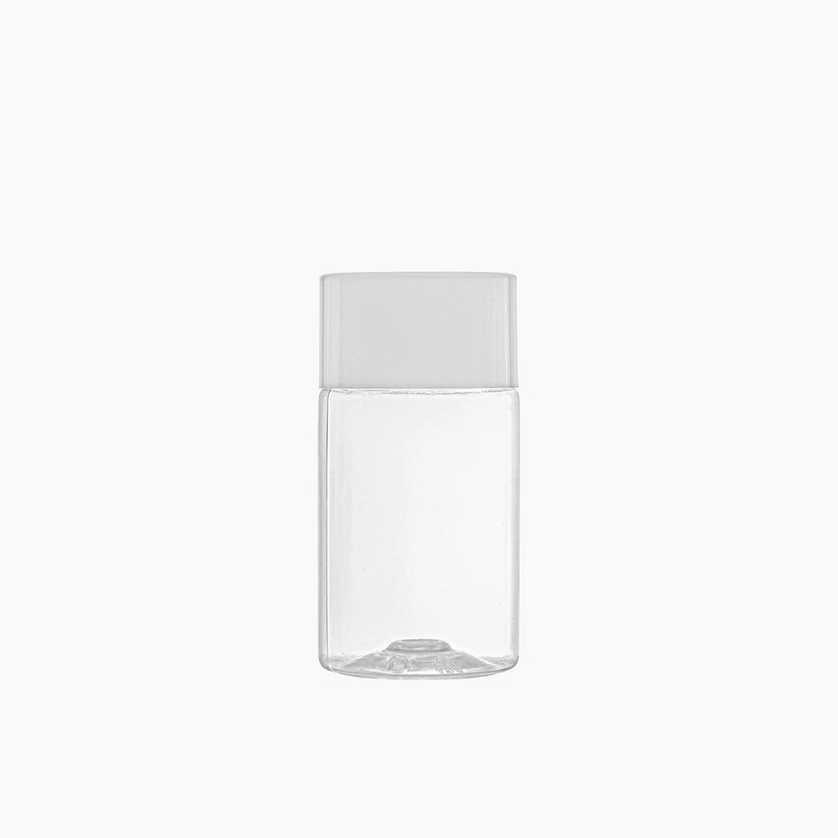 50ml PET Sharp Cylindrical Bottle (20mm neck) - Including Closure & Dropper Plug - Clear with White