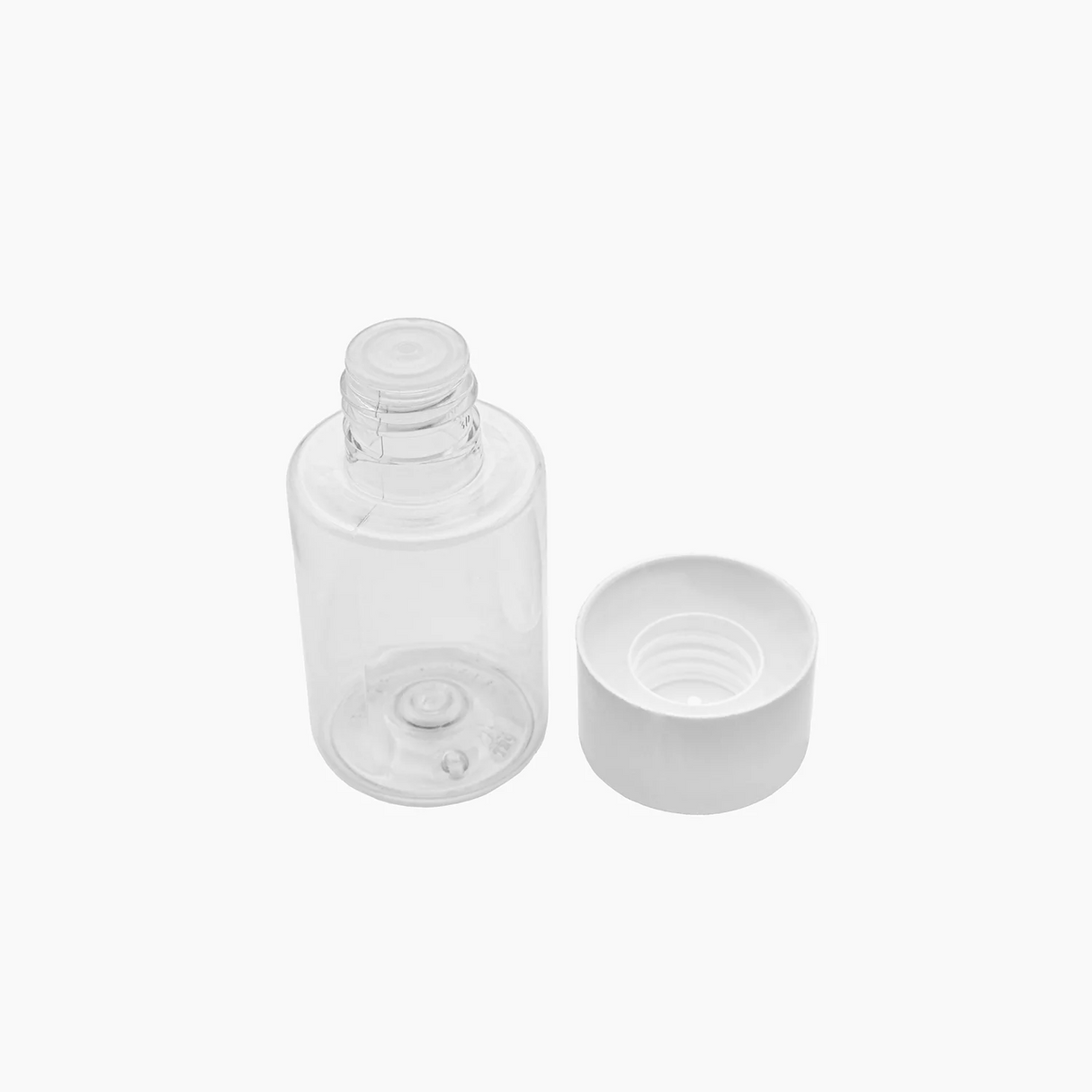 50ml PET Sharp Cylindrical Bottle (20mm neck) - Including Closure & Dropper Plug - Clear with White