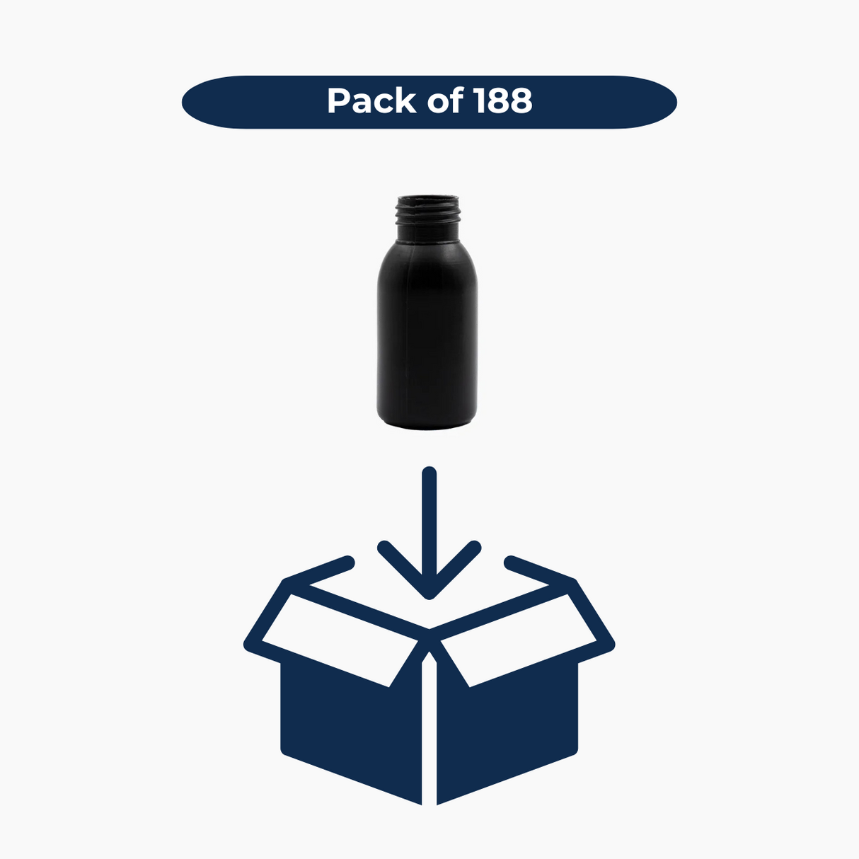 50ml HDPE Boston Bottle (24mm neck) - No Closure - Black