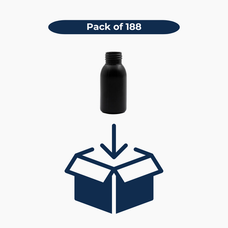 50ml HDPE Boston Bottle (24mm neck) - No Closure - Black