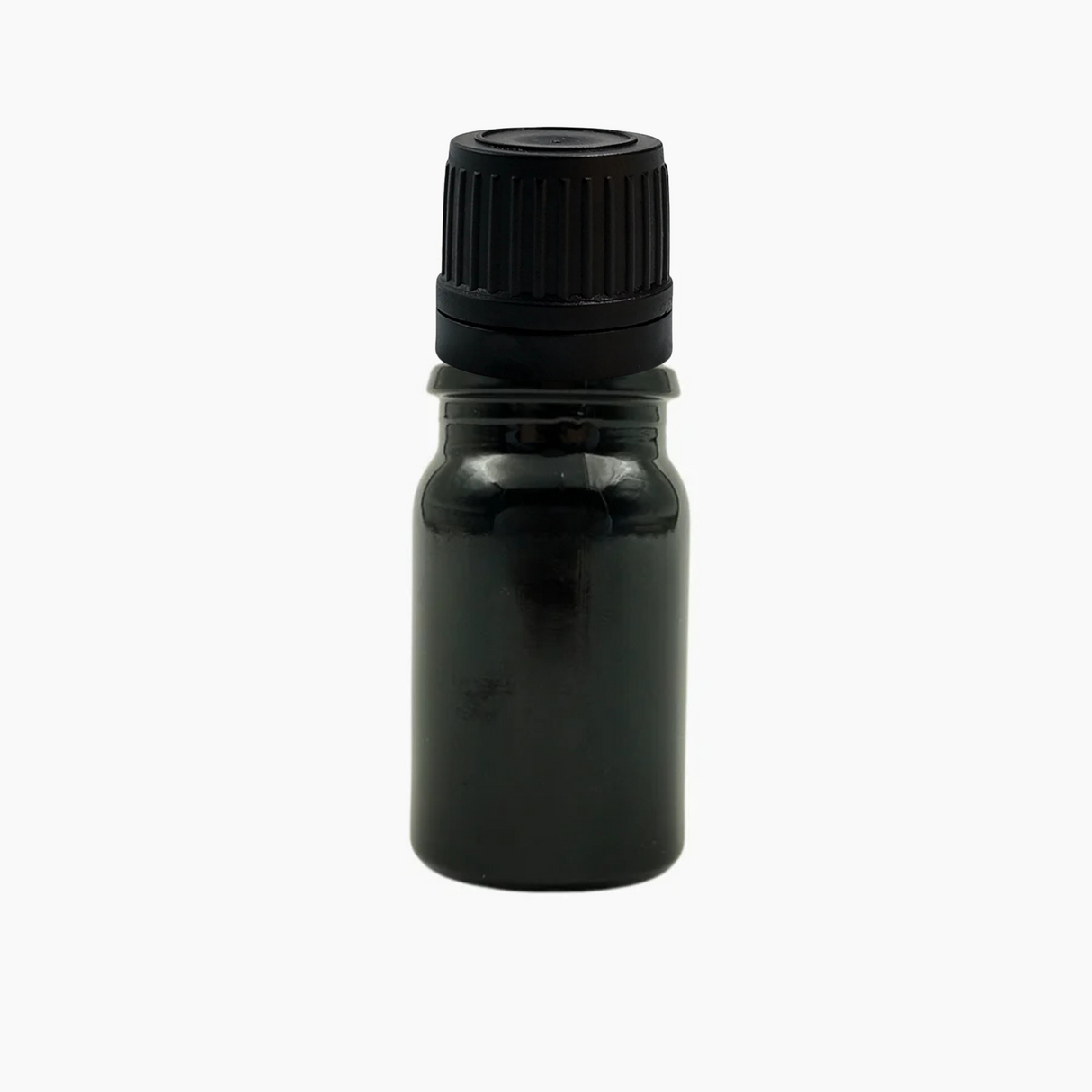 5ml glass bottle with black dropper cap closure