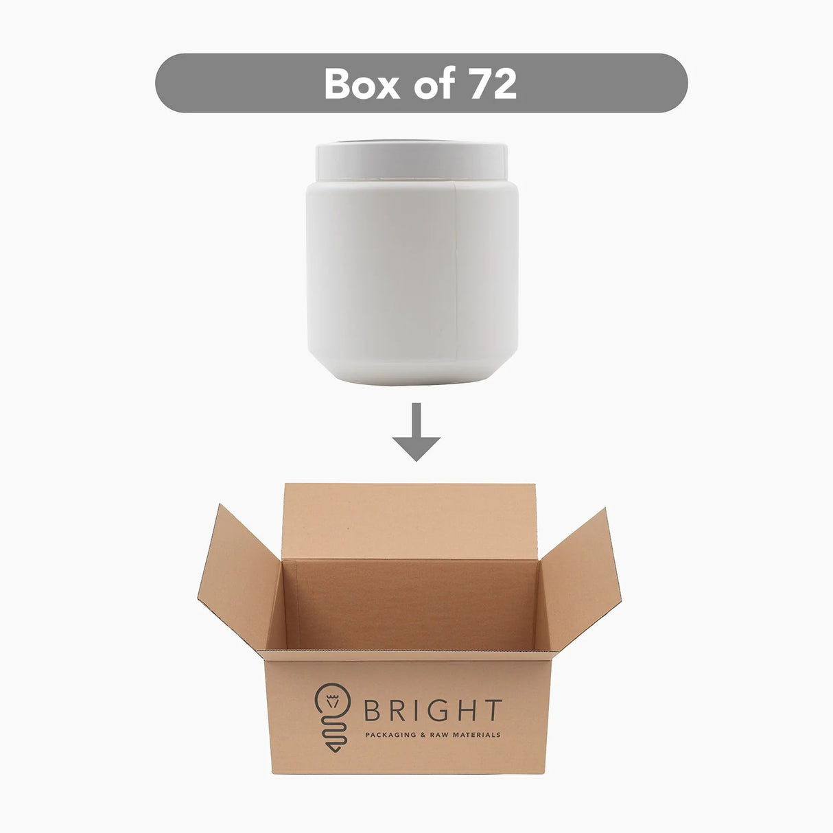 500 g HDPE Jar (85 mm neck) - With Closure - White