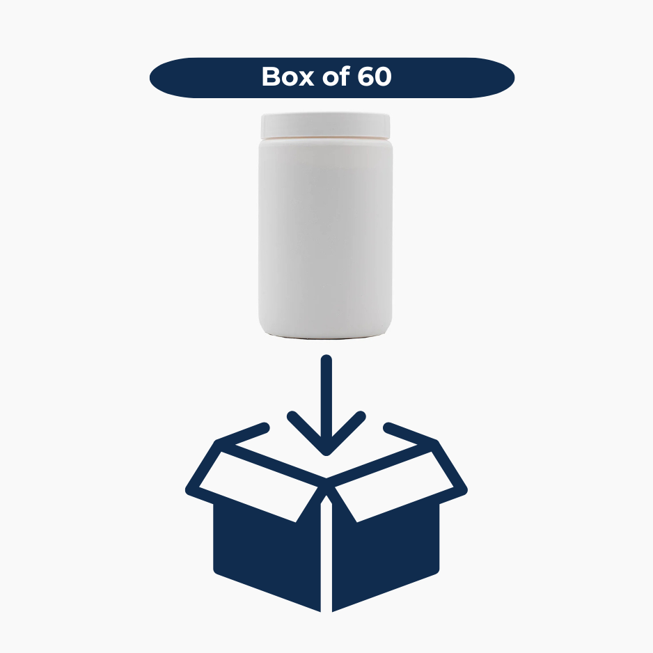 750 g HDPE Jar (85 mm neck) - With Closure - White