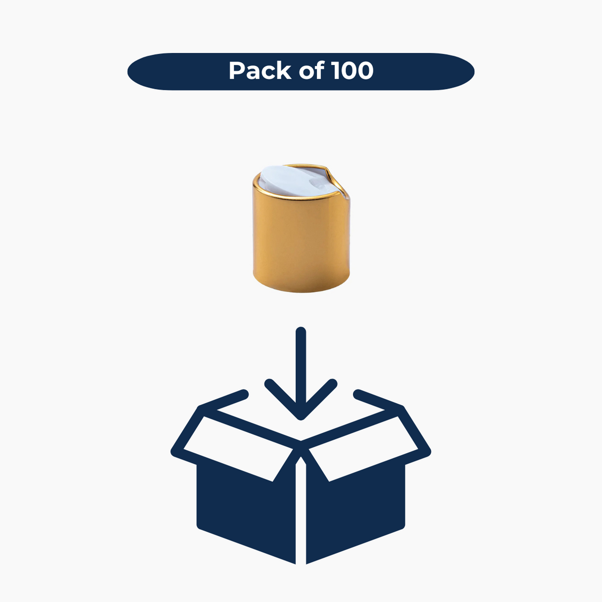 Gold Collar Disc Top Cap (28 mm) - White