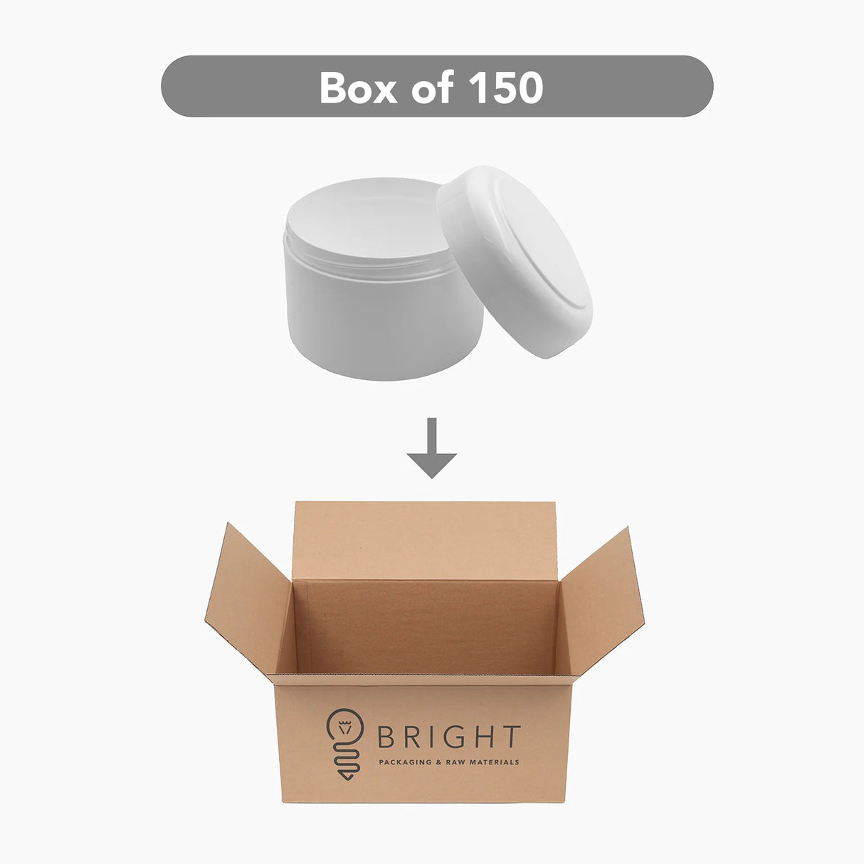 250 g Euro Jar with Lid - White