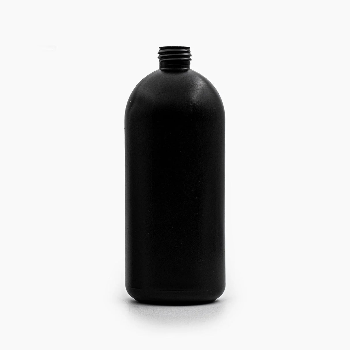 500ml HDPE Boston Bottle (24mm neck) - No Closure - Black