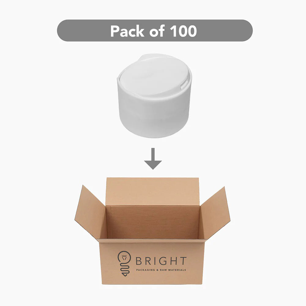 47 mm Disc Top Cap - White - For 24/410 Sharp Cylindrical Bottles
